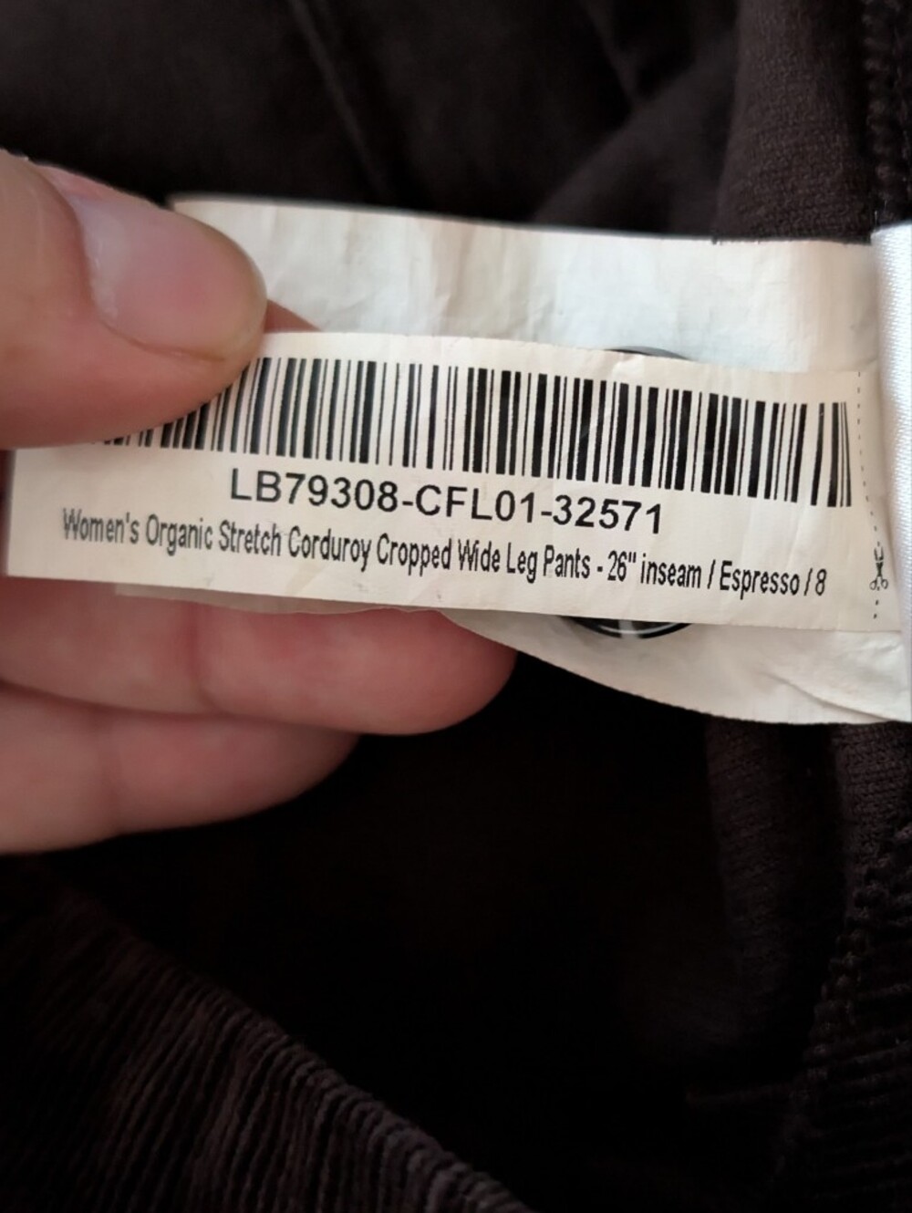 Quince NWT Stretch Courdoroy Cropped Wide Leg Size 8 Patch Pockets Brown - Picture 7 of 7